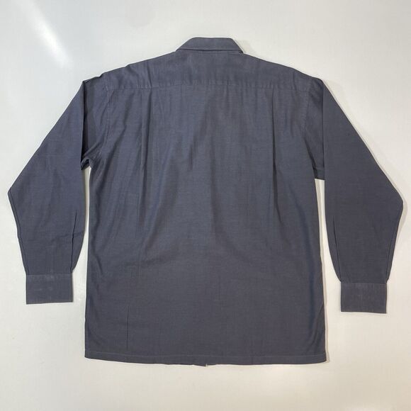 VTG Pierre Balmain Men’s Large Gray Woven Dress Shirt Monsieur Button 42 - Picture 8 of 8